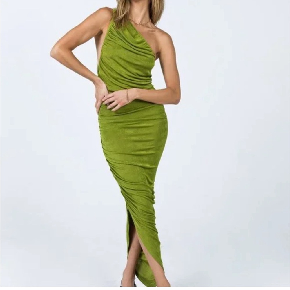PRINCESS POLLY green shoulder dress